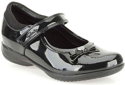 clarks girls black school shoes